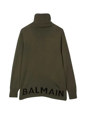 Balmain Kids Roll Neck Knit Jumper