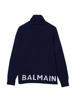 Balmain Kids Roll Neck Knit Jumper