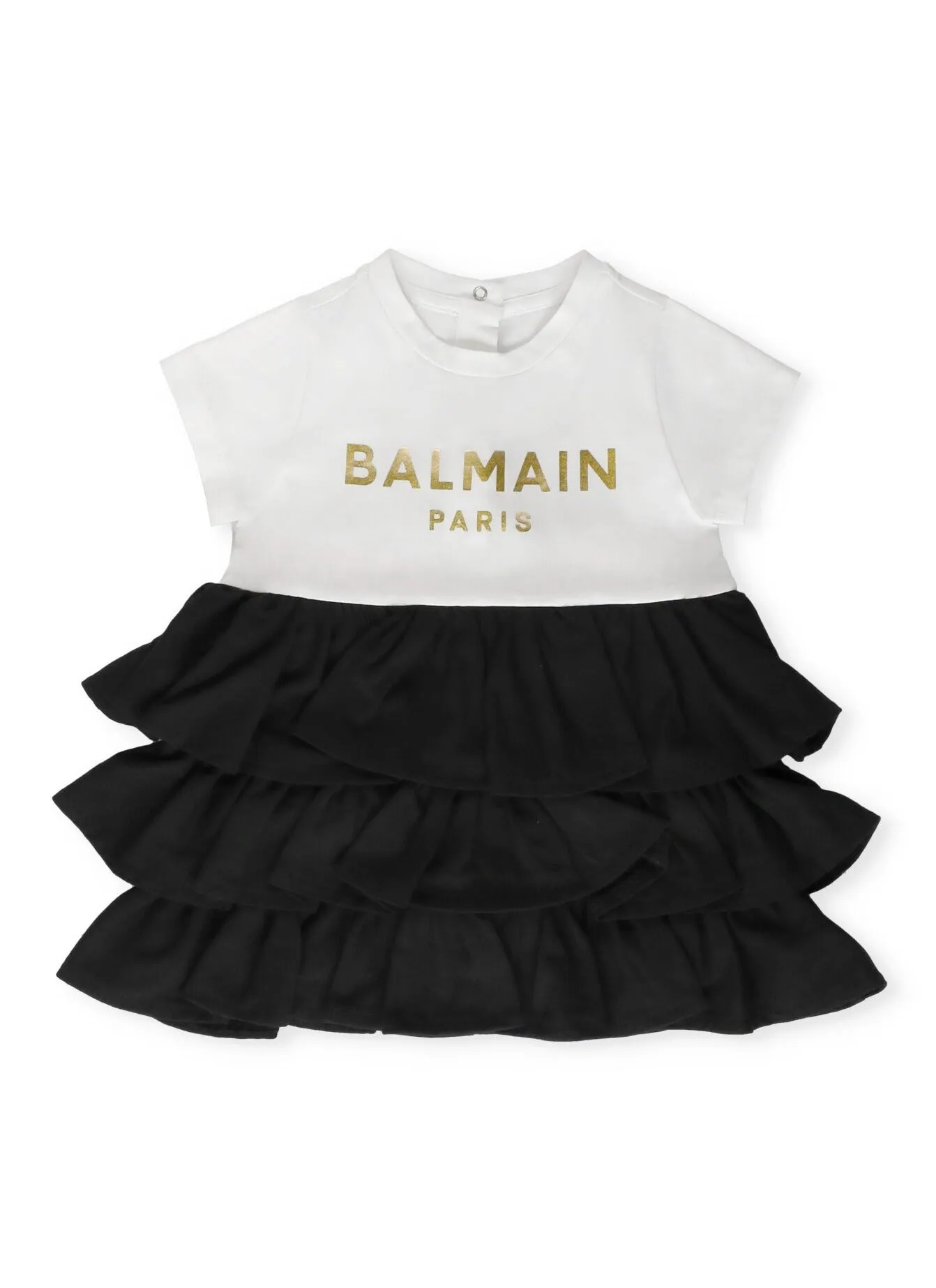 Balmain Kids Ruffled Short-Sleeved Dress