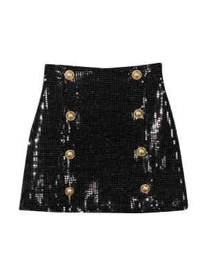 Balmain Kids Sequin Embellished Mini Skirt