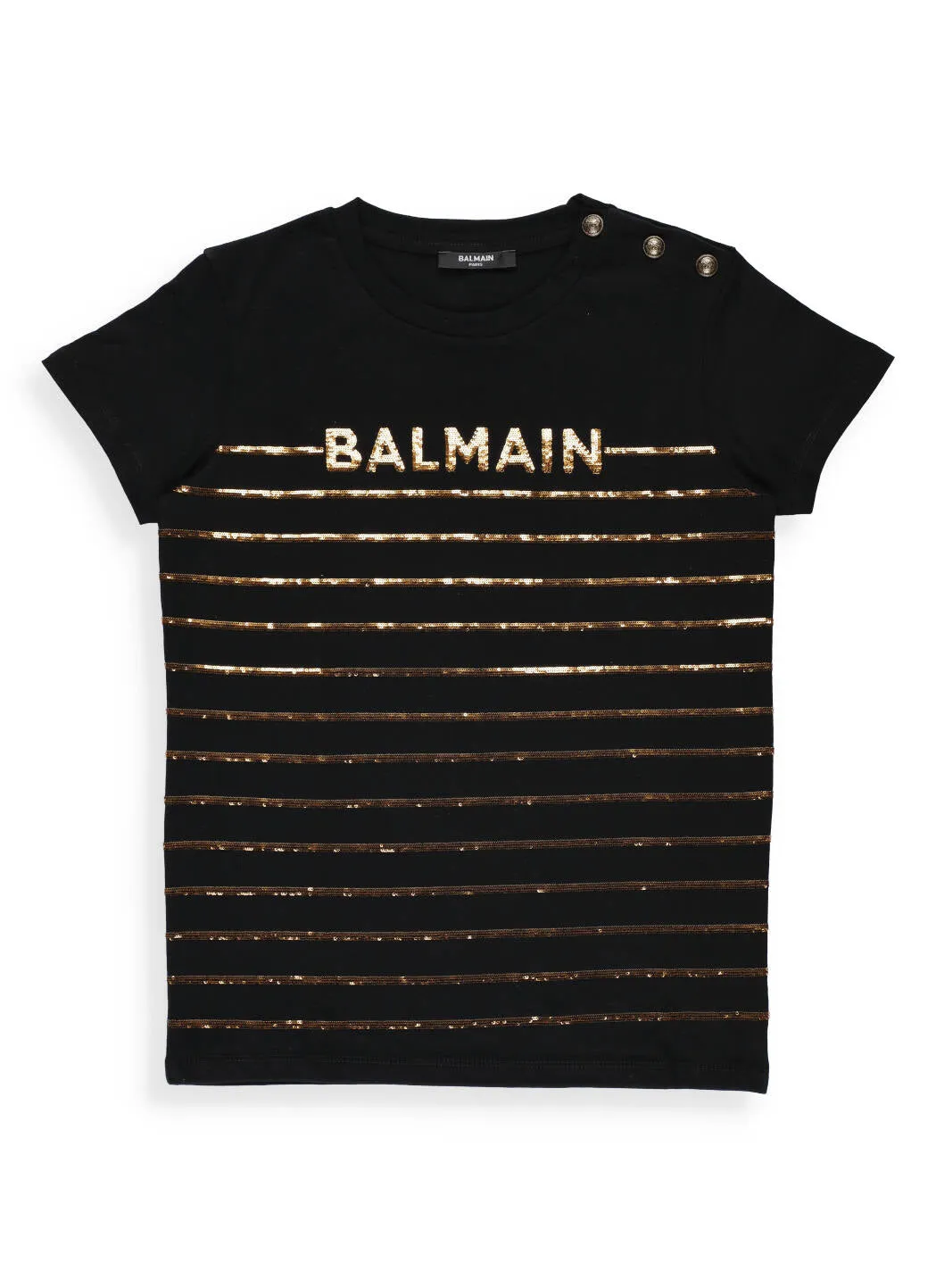 Balmain Kids Sequin Striped T-Shirt