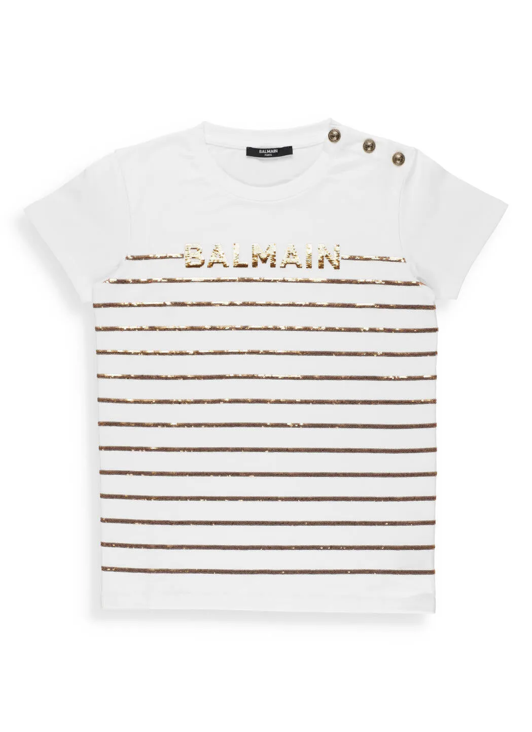 Balmain Kids Sequin Striped T-Shirt