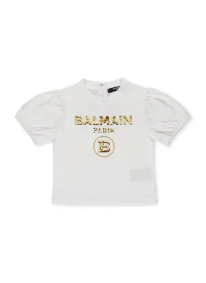 Balmain Kids Sequins Logo T-Shirt