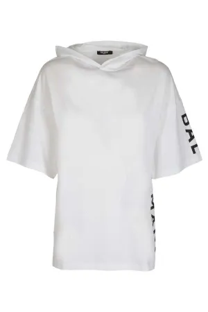 Balmain Kids Short-Sleeved Logo Printed Hoodie