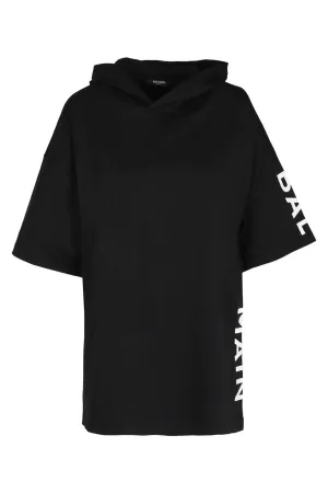Balmain Kids Short-Sleeved Logo Printed Hoodie