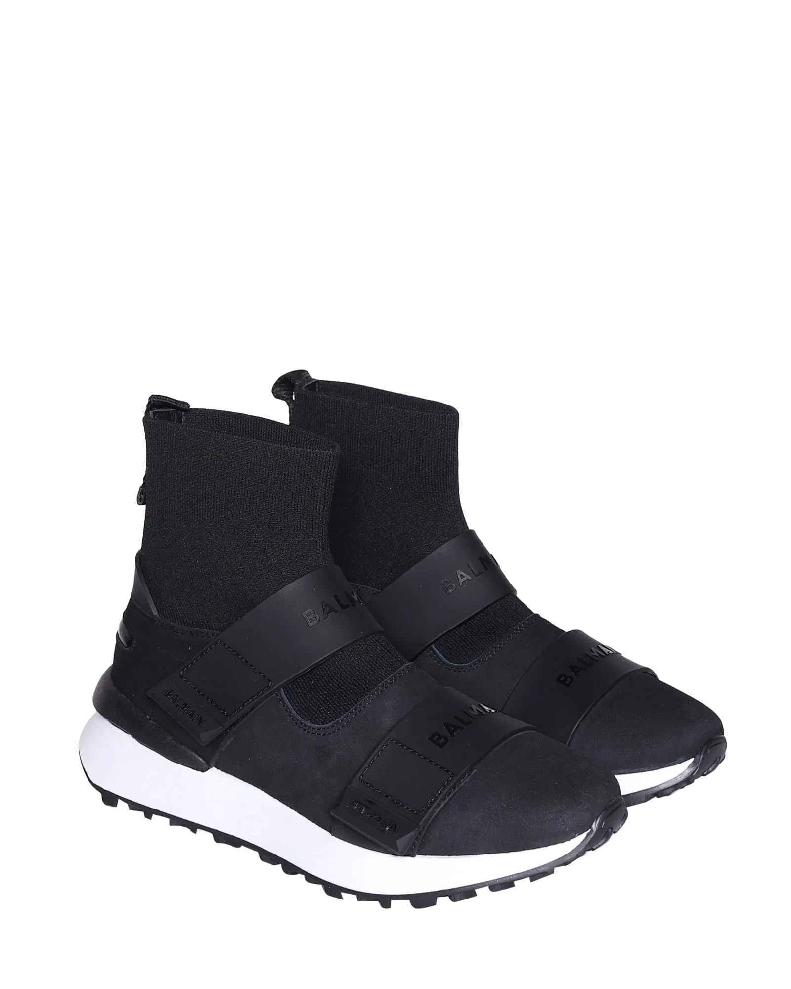 Balmain Kids Strapped Sock Sneakers