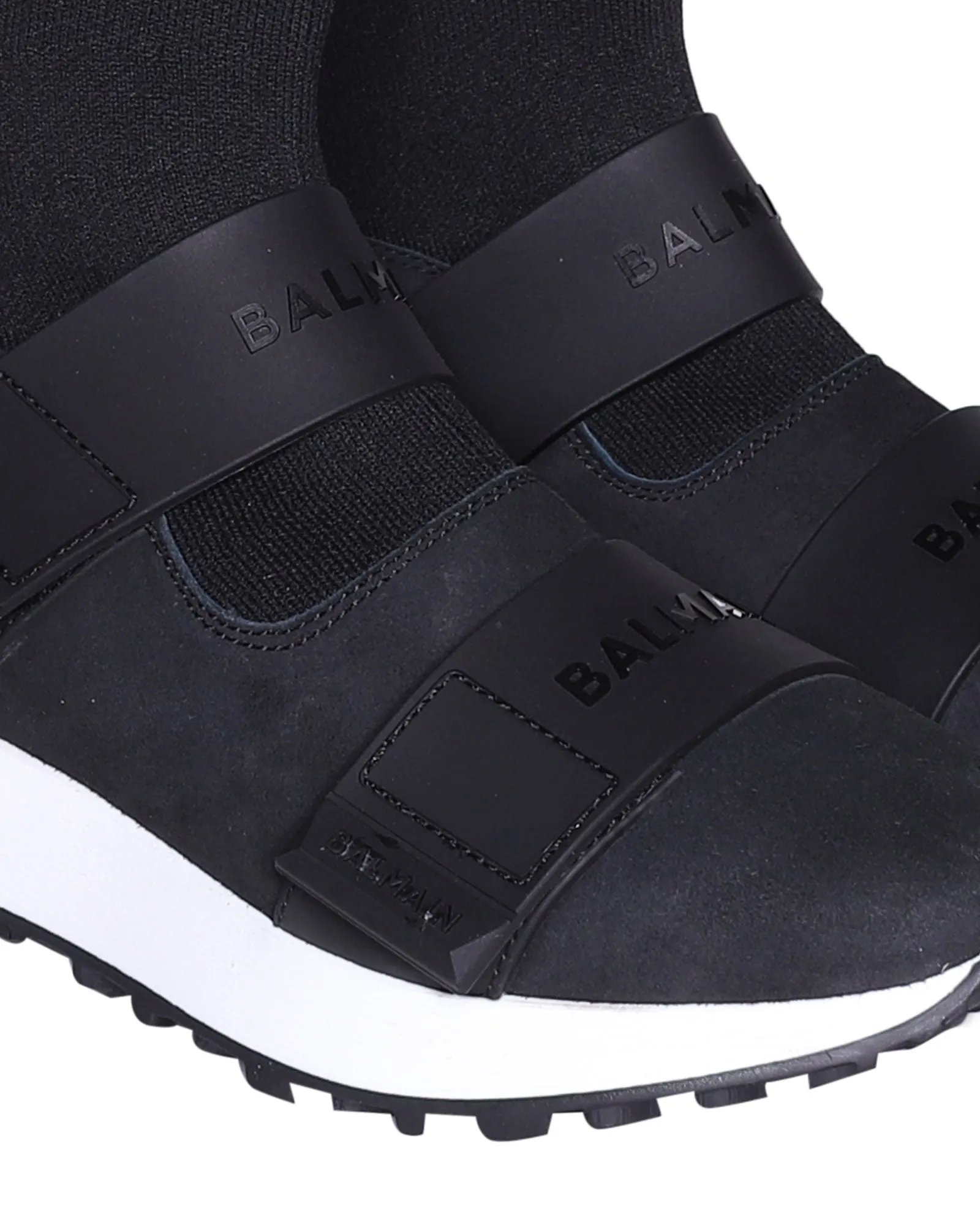 Balmain Kids Strapped Sock Sneakers