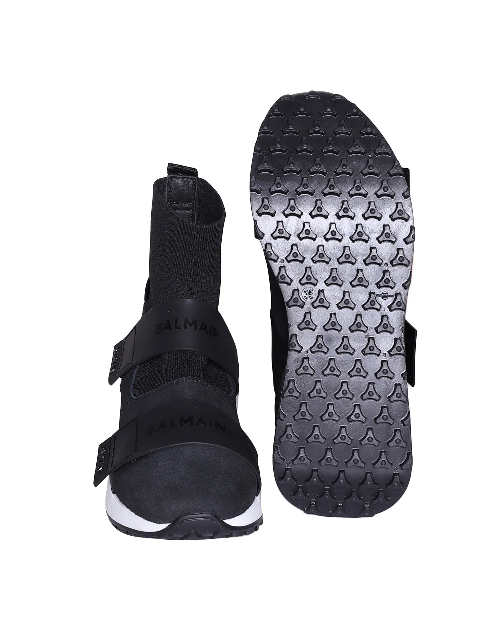 Balmain Kids Strapped Sock Sneakers