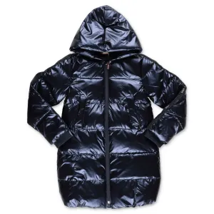 Billieblush Sequin Detail Metallic Hooded Puffer Coat