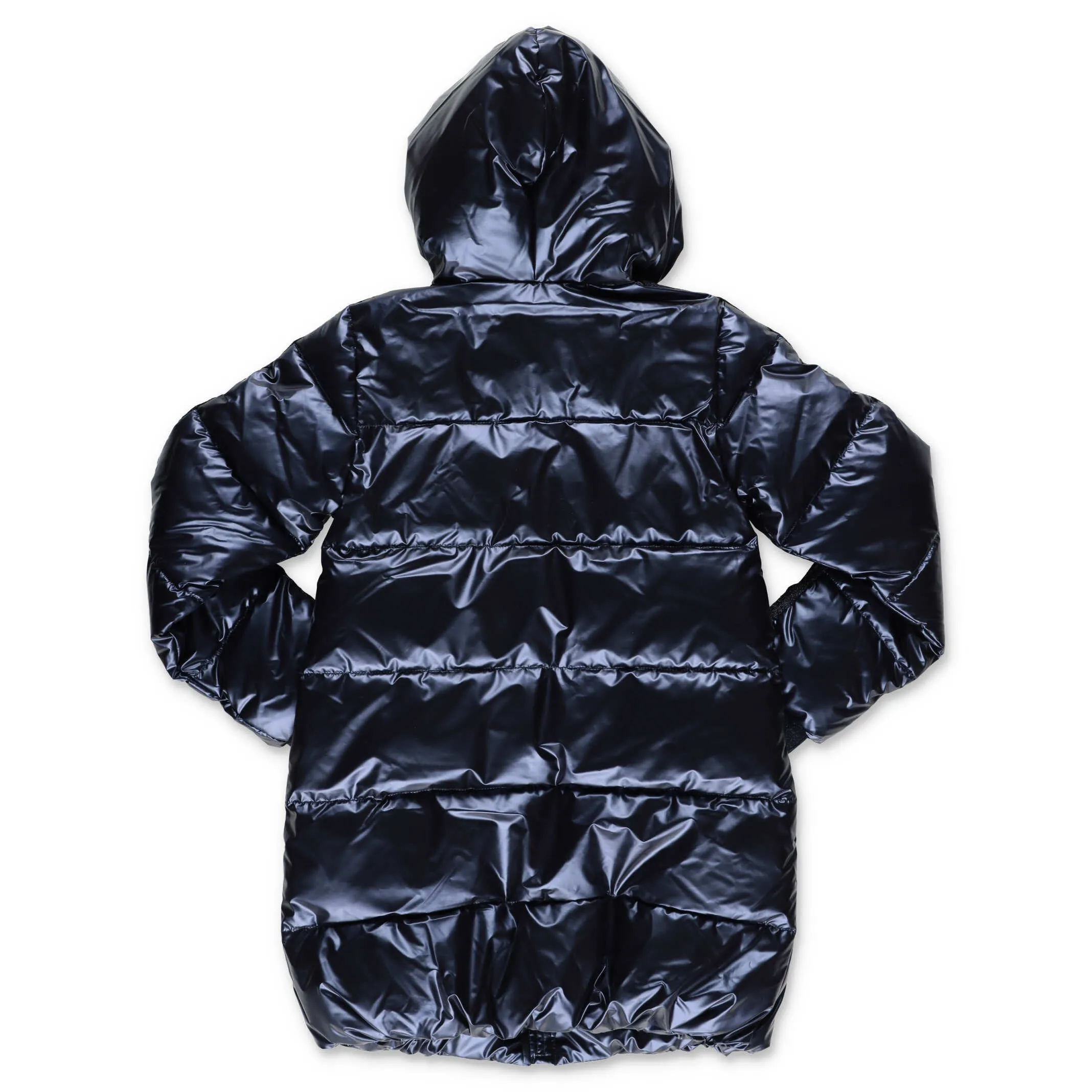 Billieblush Sequin Detail Metallic Hooded Puffer Coat