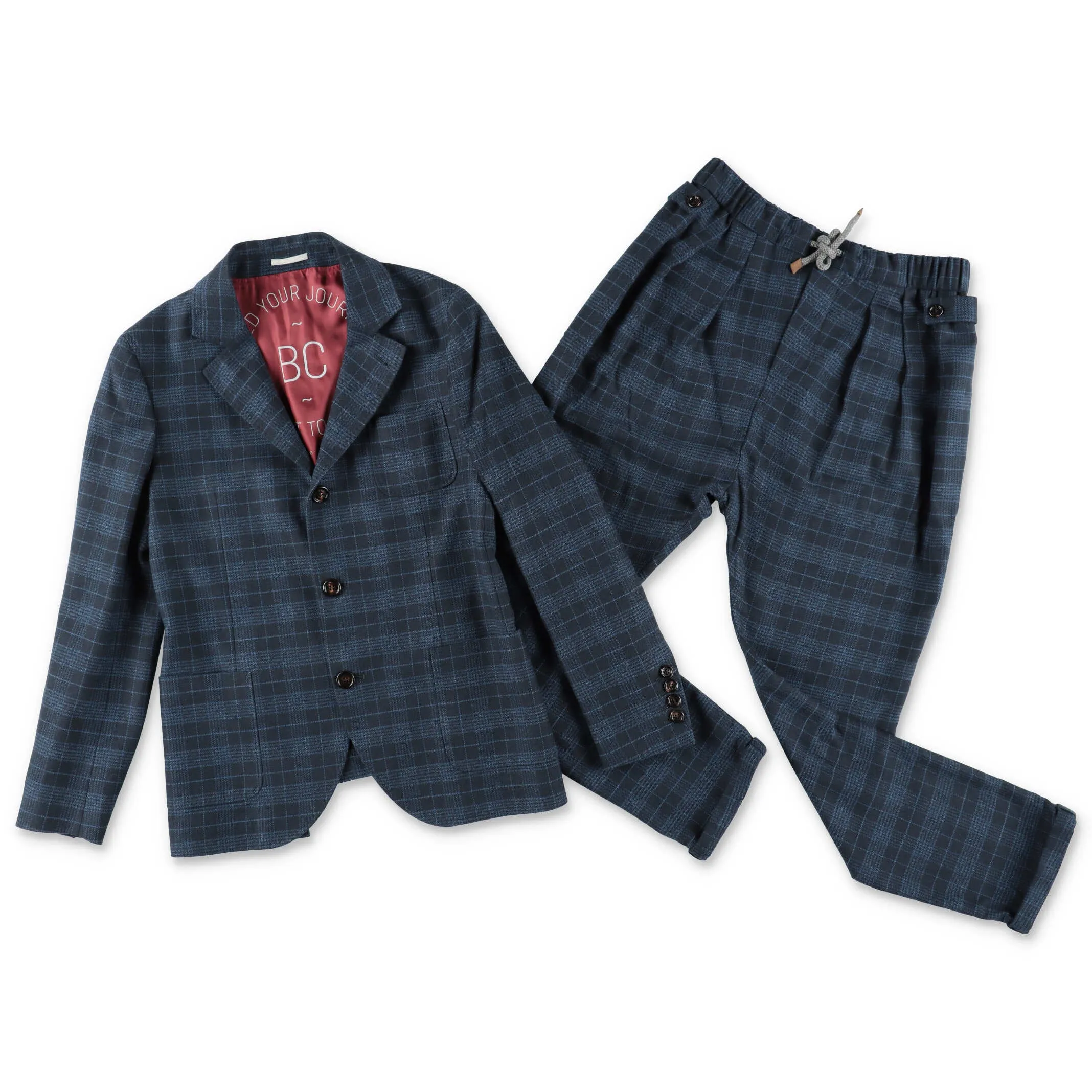 Brunello Cucinelli Kids Checked Two-Piece Suit