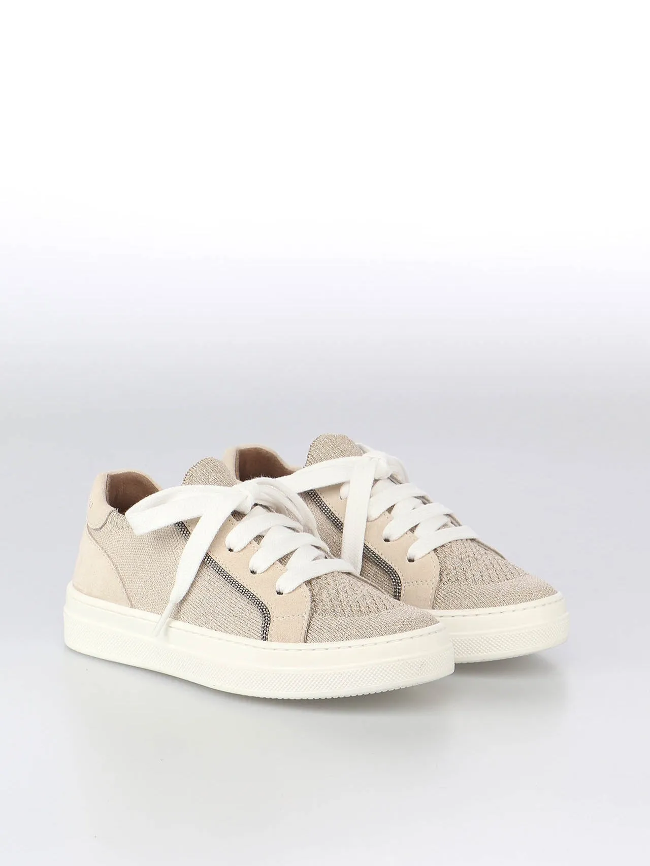 Brunello Cucinelli Kids Metallic Threaded Sneakers