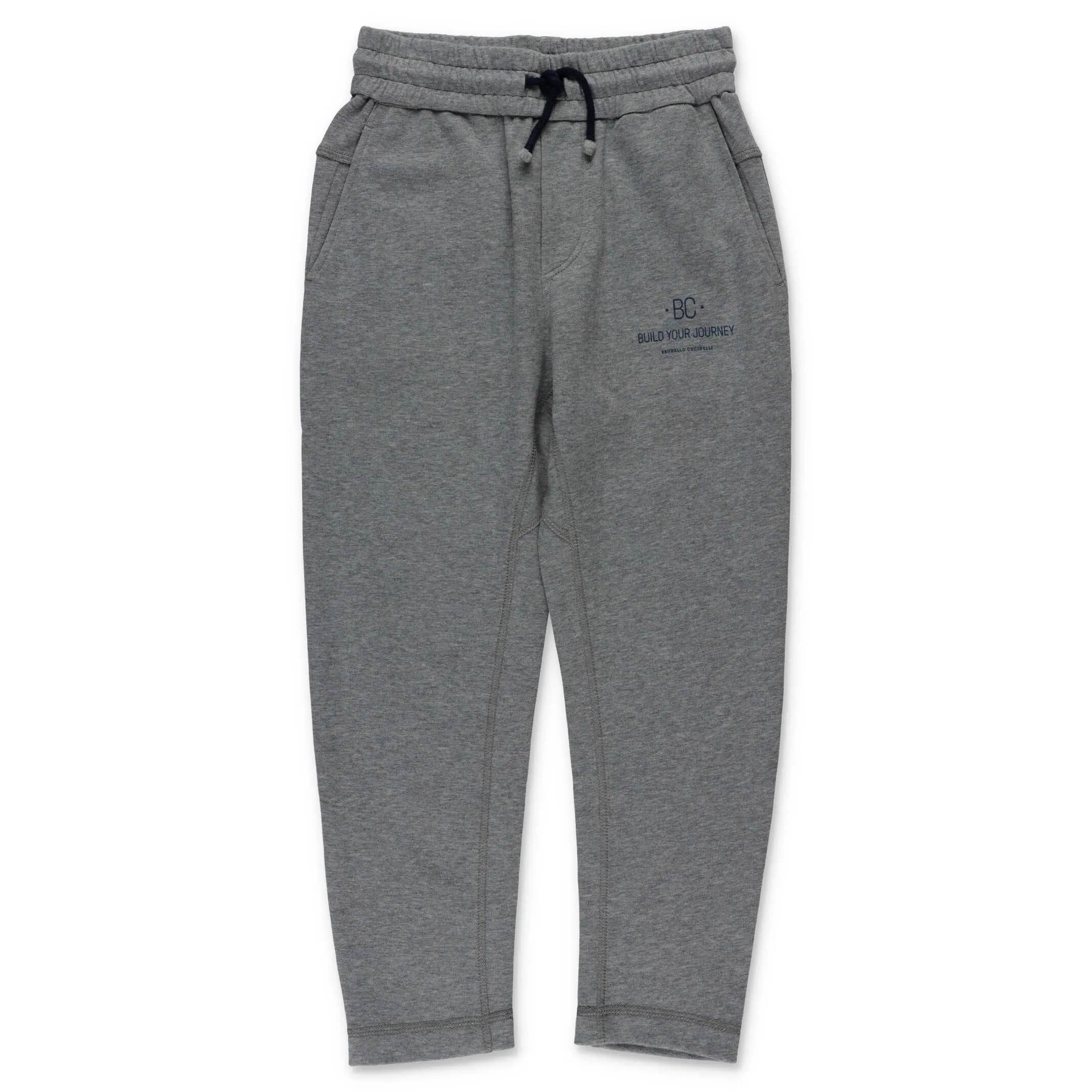 Brunello Cucinelli Kids Slogan Printed Drawstring Sweatpants
