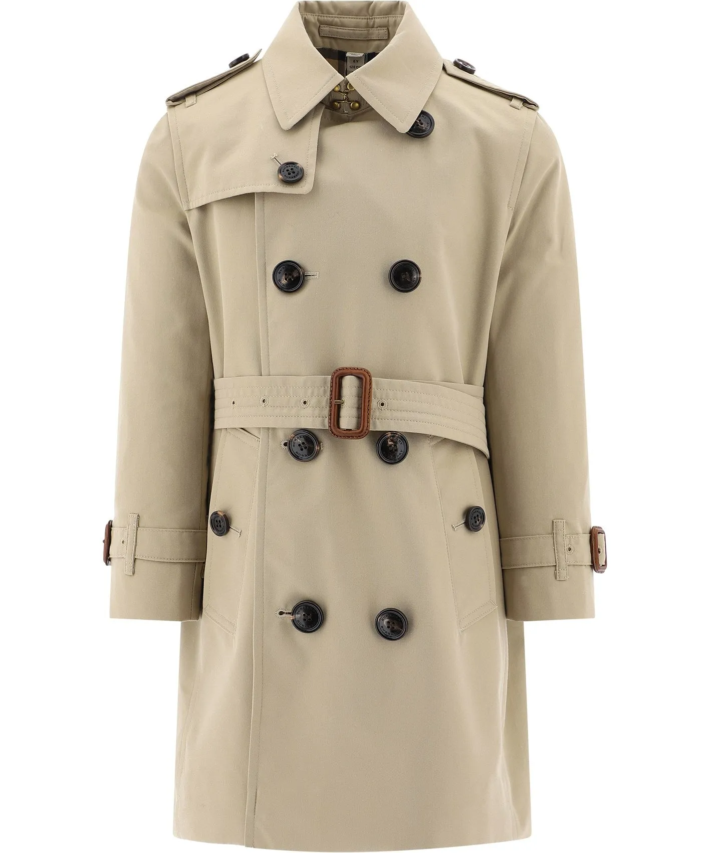 Burberry Kids Belted Gabardine Trench Coat