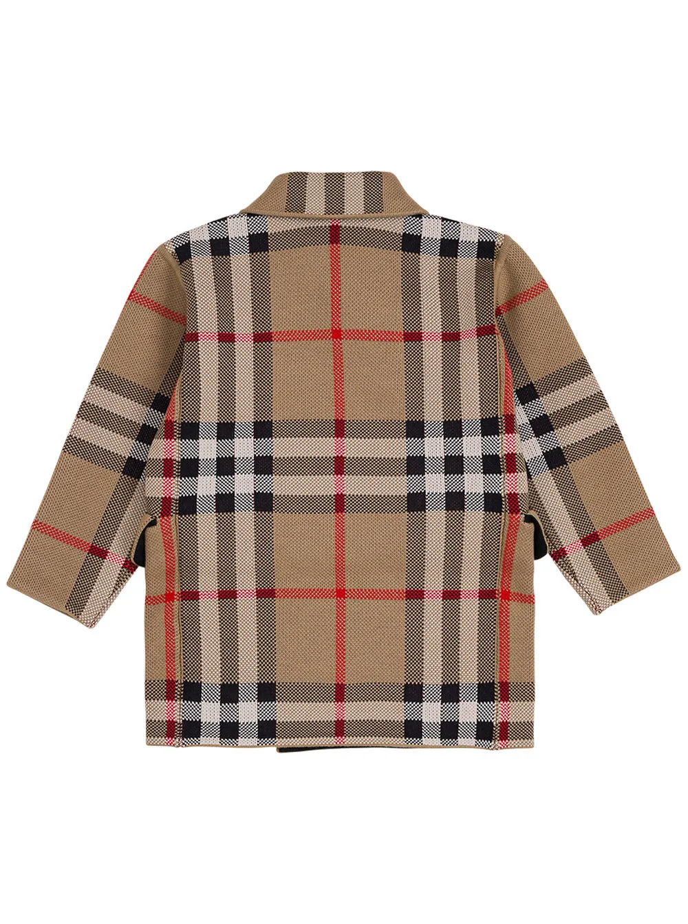 Burberry Kids Check Jacquard Double Breasted Coat