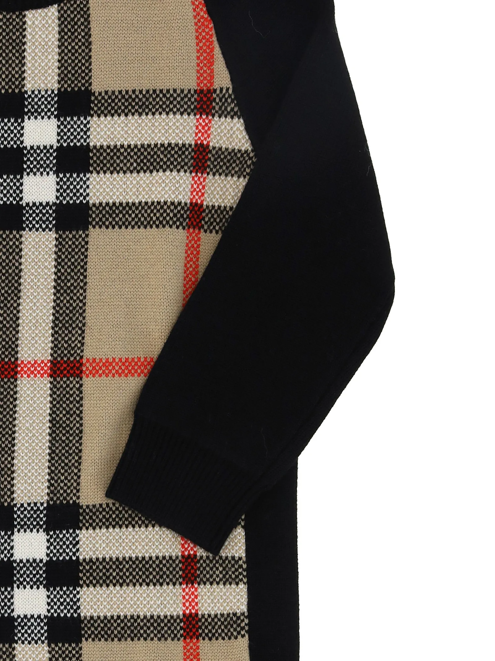 Burberry Kids Check Panelled Knit Dress