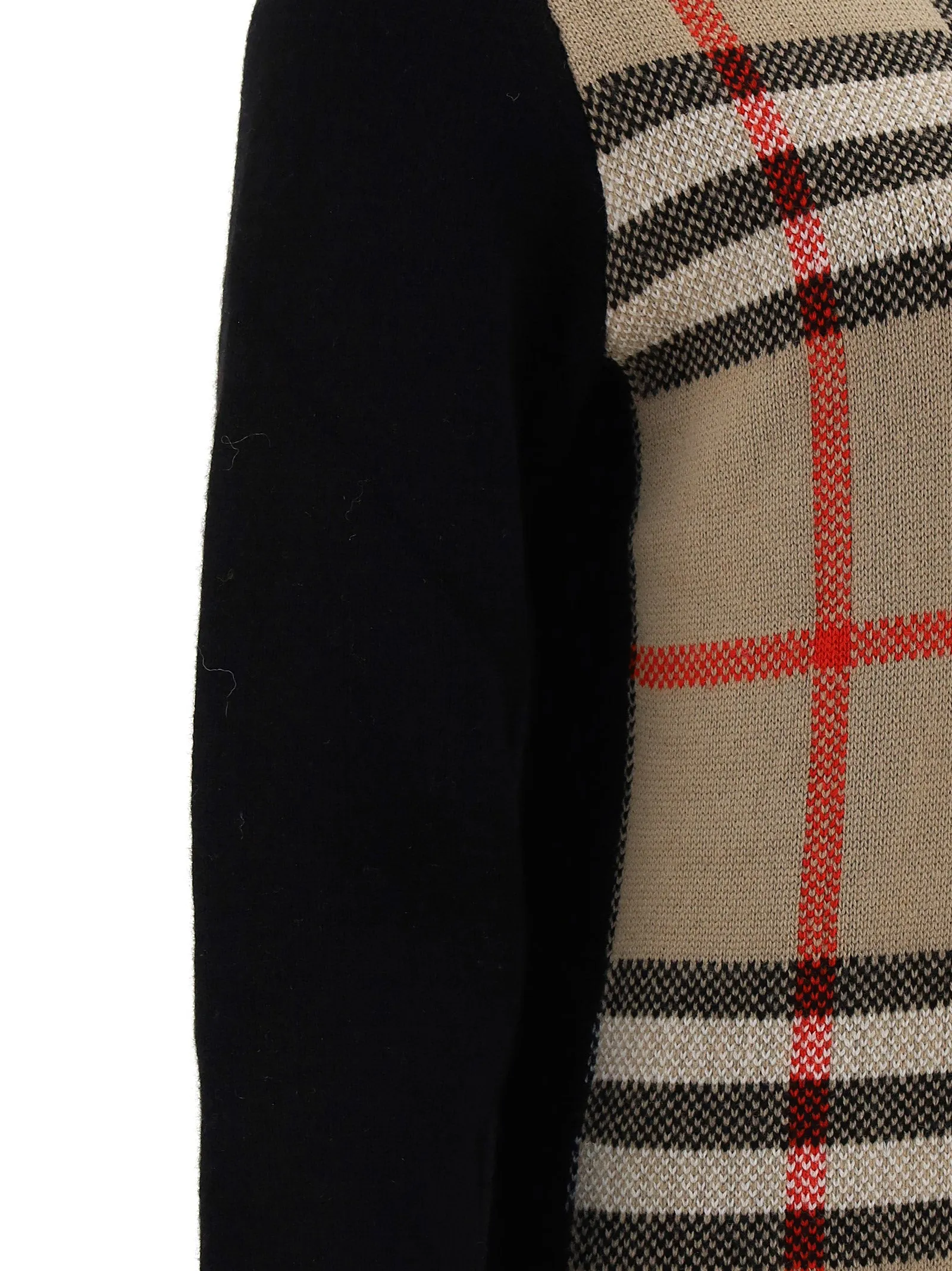 Burberry Kids Check Panelled Knit Dress