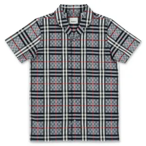 Burberry Kids Check Pattern Short Sleeved Shirt