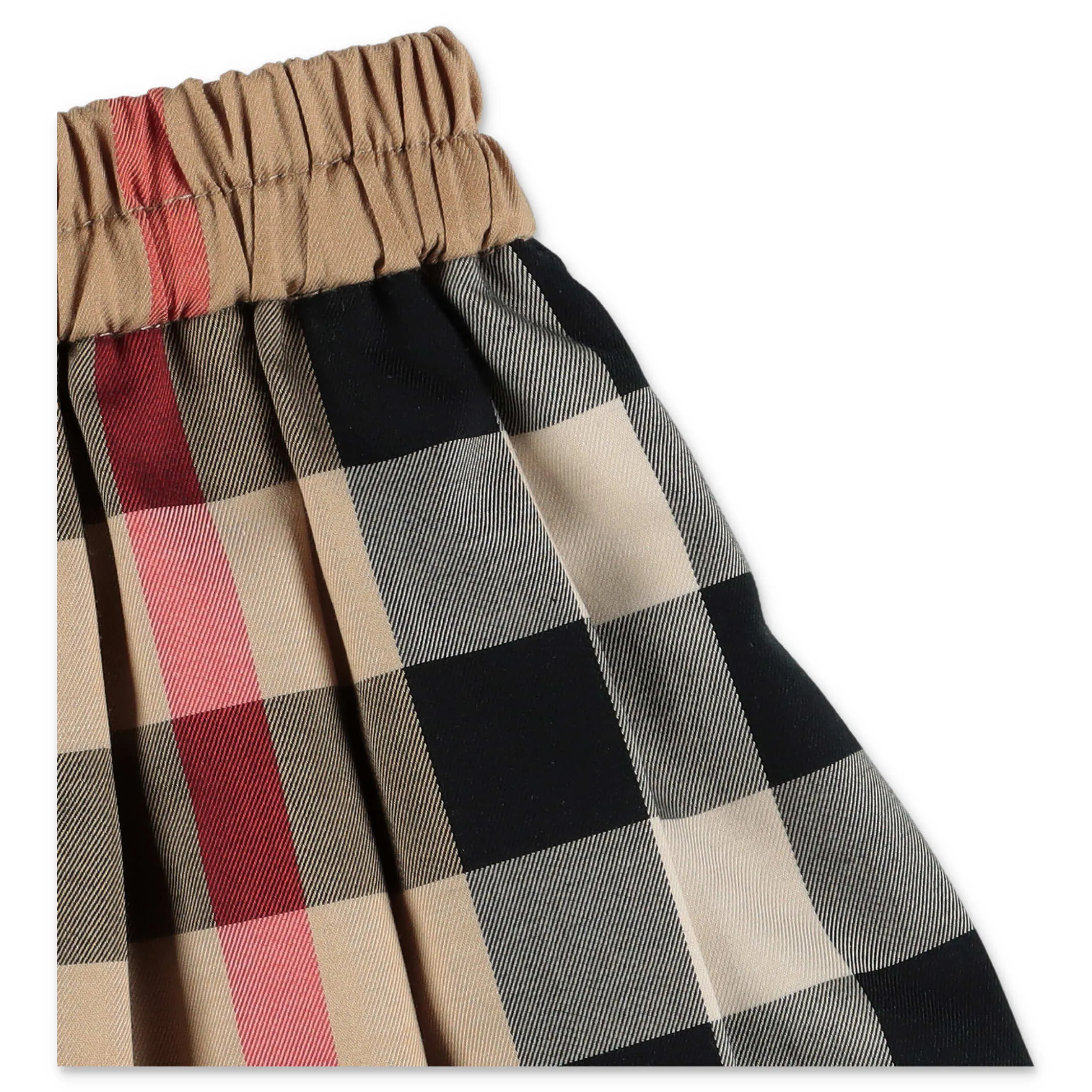 Burberry Kids Check Print Pleated Skirt