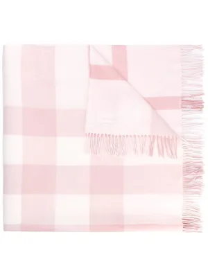 Burberry Kids Checked Fringed Blanket