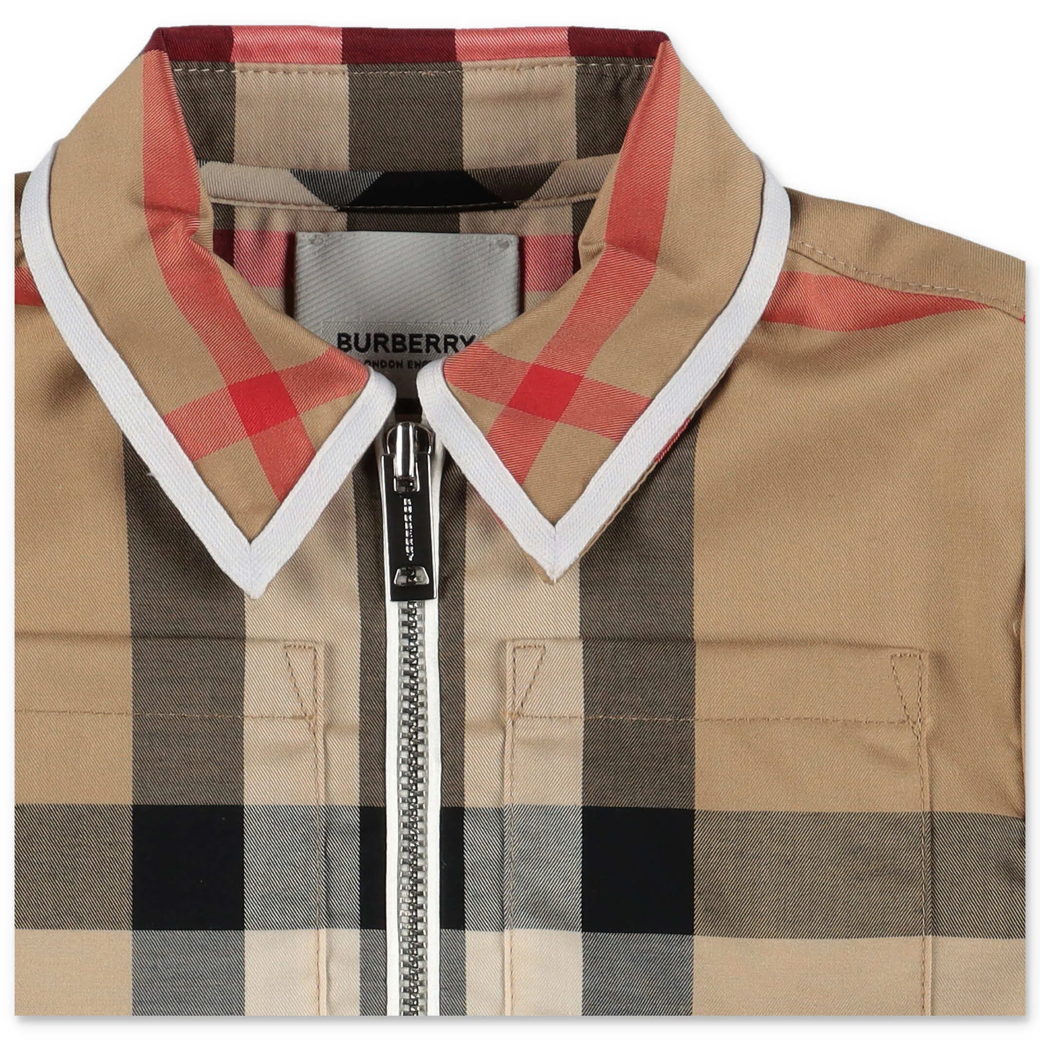 Burberry Kids Checked Half-Zip Dress