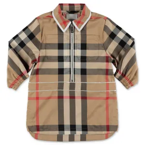 Burberry Kids Checked Half-Zip Dress