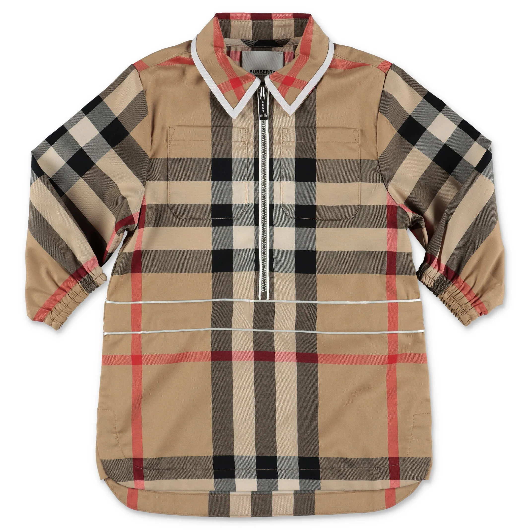 Burberry Kids Checked Half-Zip Dress