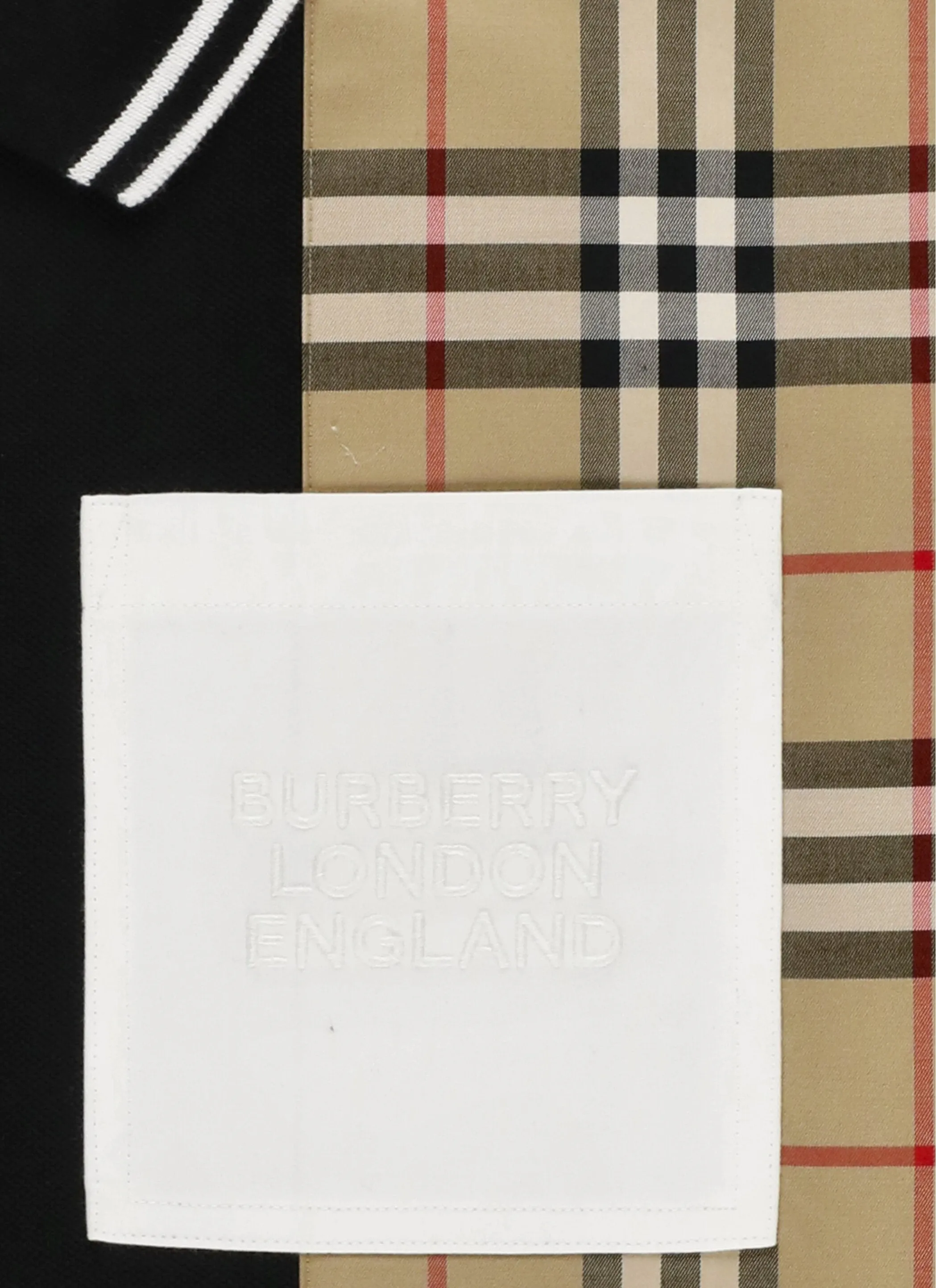 Burberry Kids Checked Panelled Polo Shirt