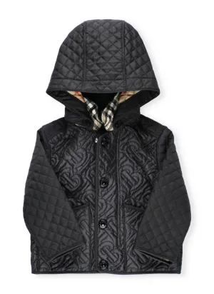 Burberry Kids Detachable Hood Monogram Quilted Jacket