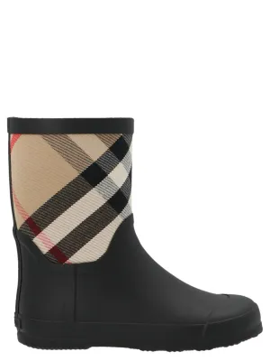 Burberry Kids House Check Panelled Rain Boots
