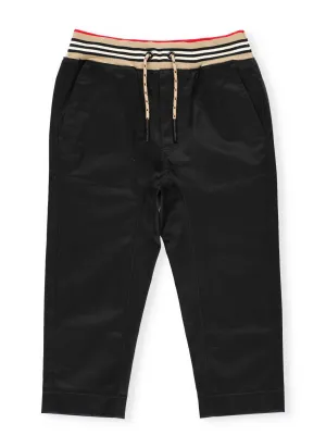 Burberry Kids Icon Stripe Detail Drawcord Trousers