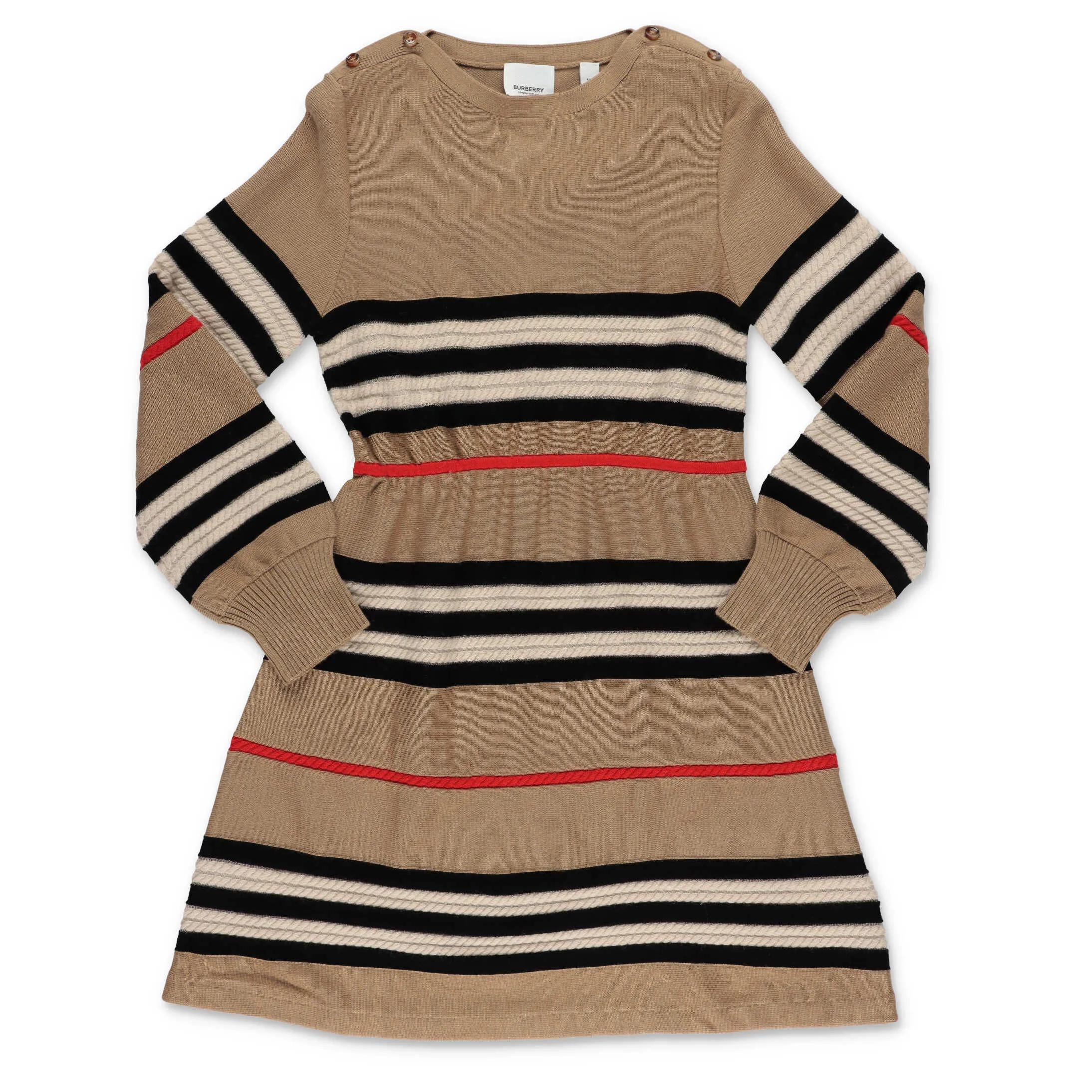 Burberry Kids Icon Stripe Long Sleeve Knit Dress