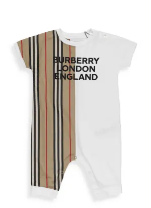 Burberry Kids Icon Stripe Panel Playsuit