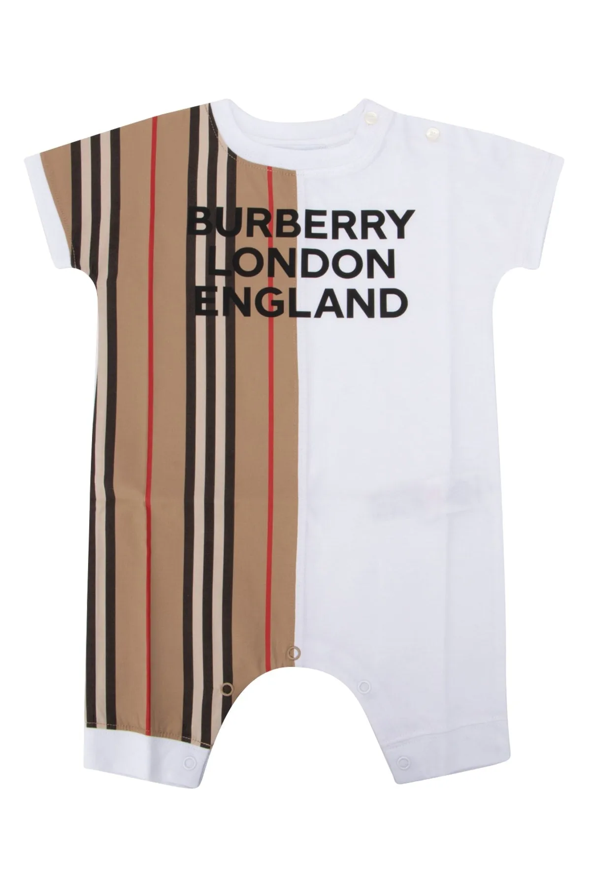 Burberry Kids Icon Stripe Panel Playsuit