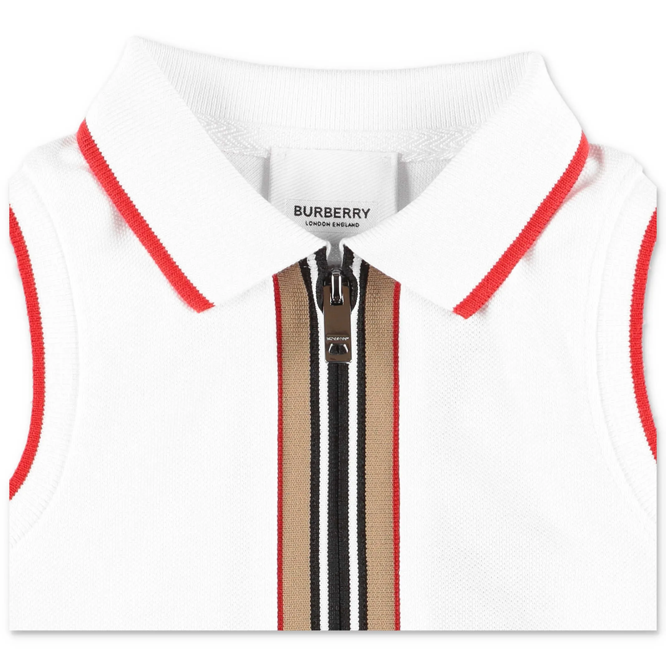 Burberry Kids Icon Stripe Zip-Front Polo Dress