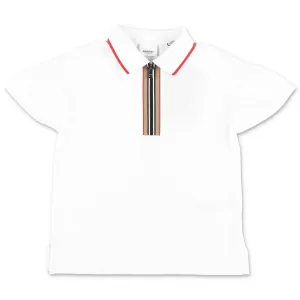 Burberry Kids Icon Stripe Zip-Front Polo Shirt