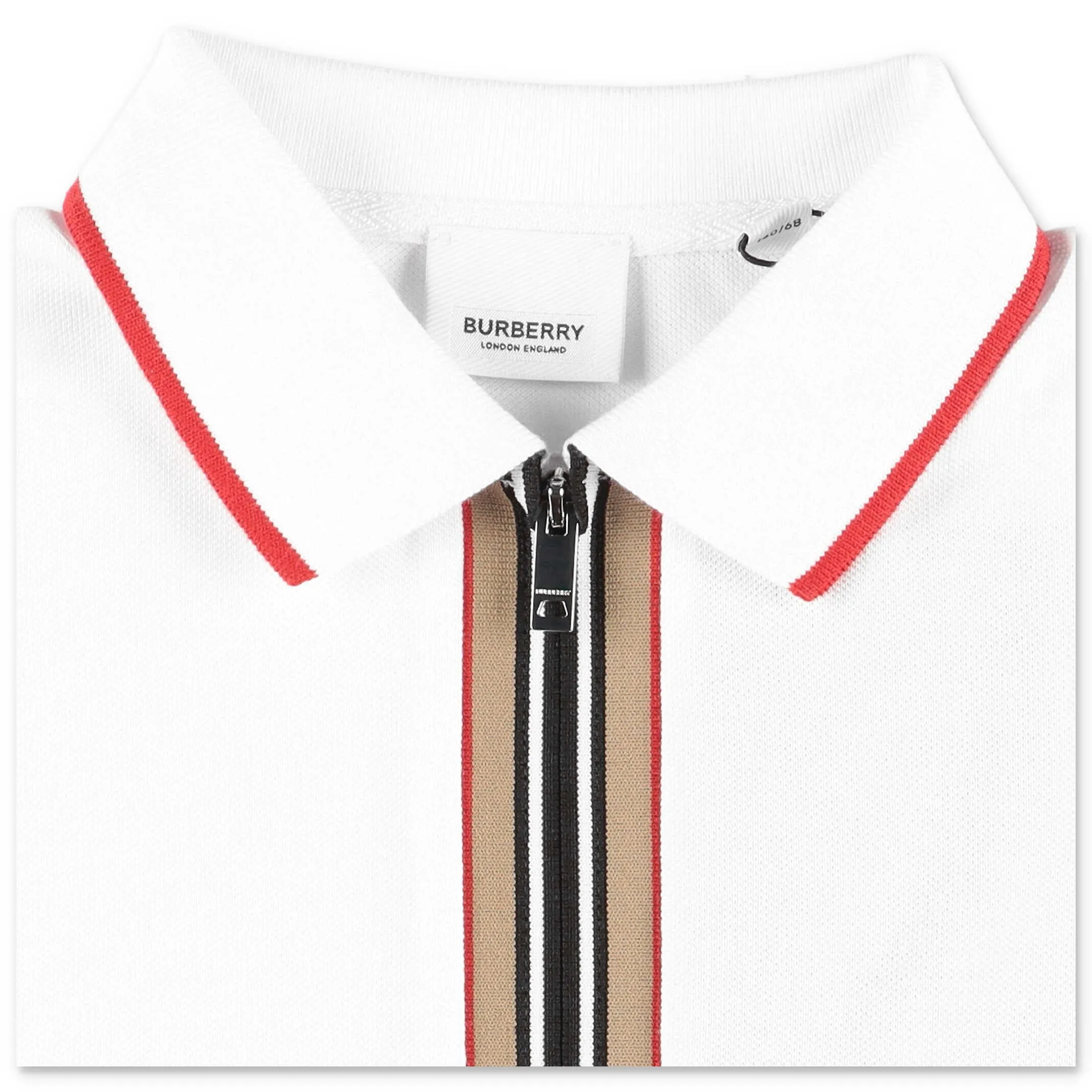 Burberry Kids Icon Stripe Zip-Front Polo Shirt