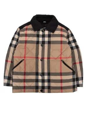 Burberry Kids Logo Applique Check Jacket