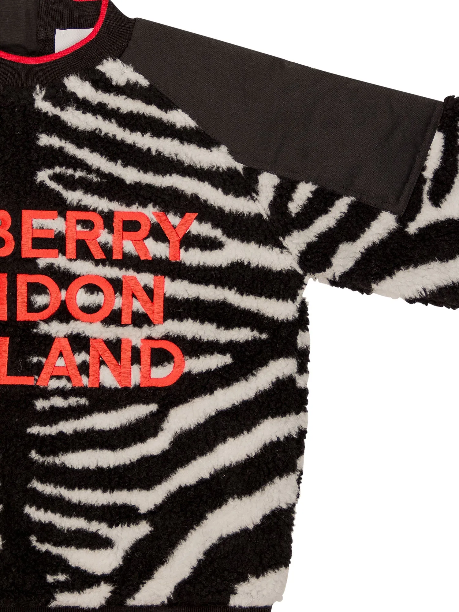 Burberry Kids Logo Embroidered Zebra Jacquard Sweater