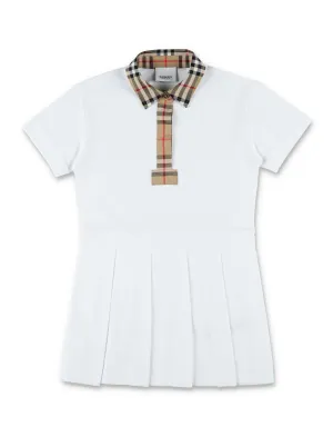 Burberry Kids Logo Patch Short Sleeved Polo Shirt Dress