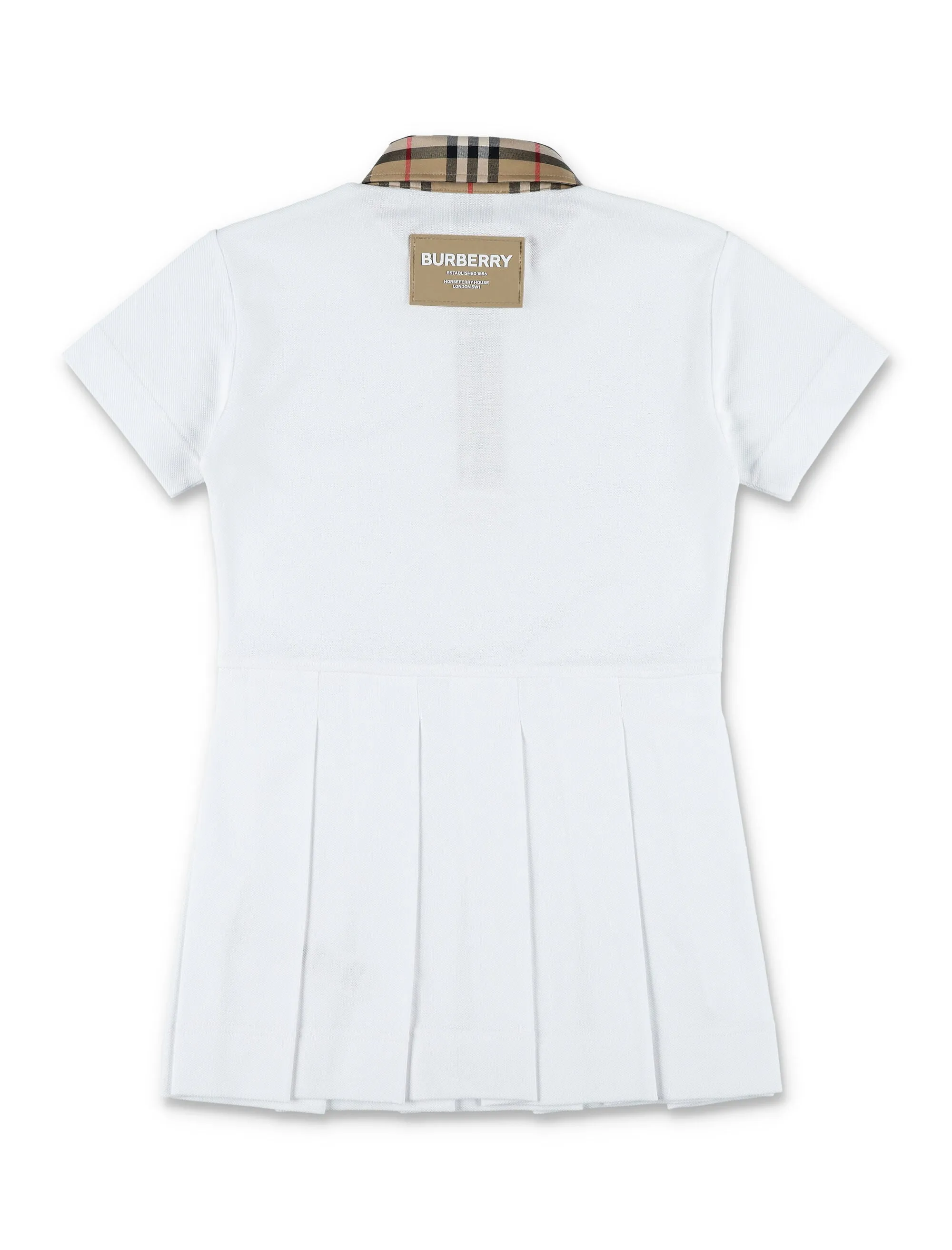 Burberry Kids Logo Patch Short Sleeved Polo Shirt Dress
