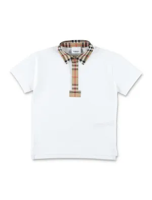 Burberry Kids Logo Patch Short Sleeved Polo Shirt