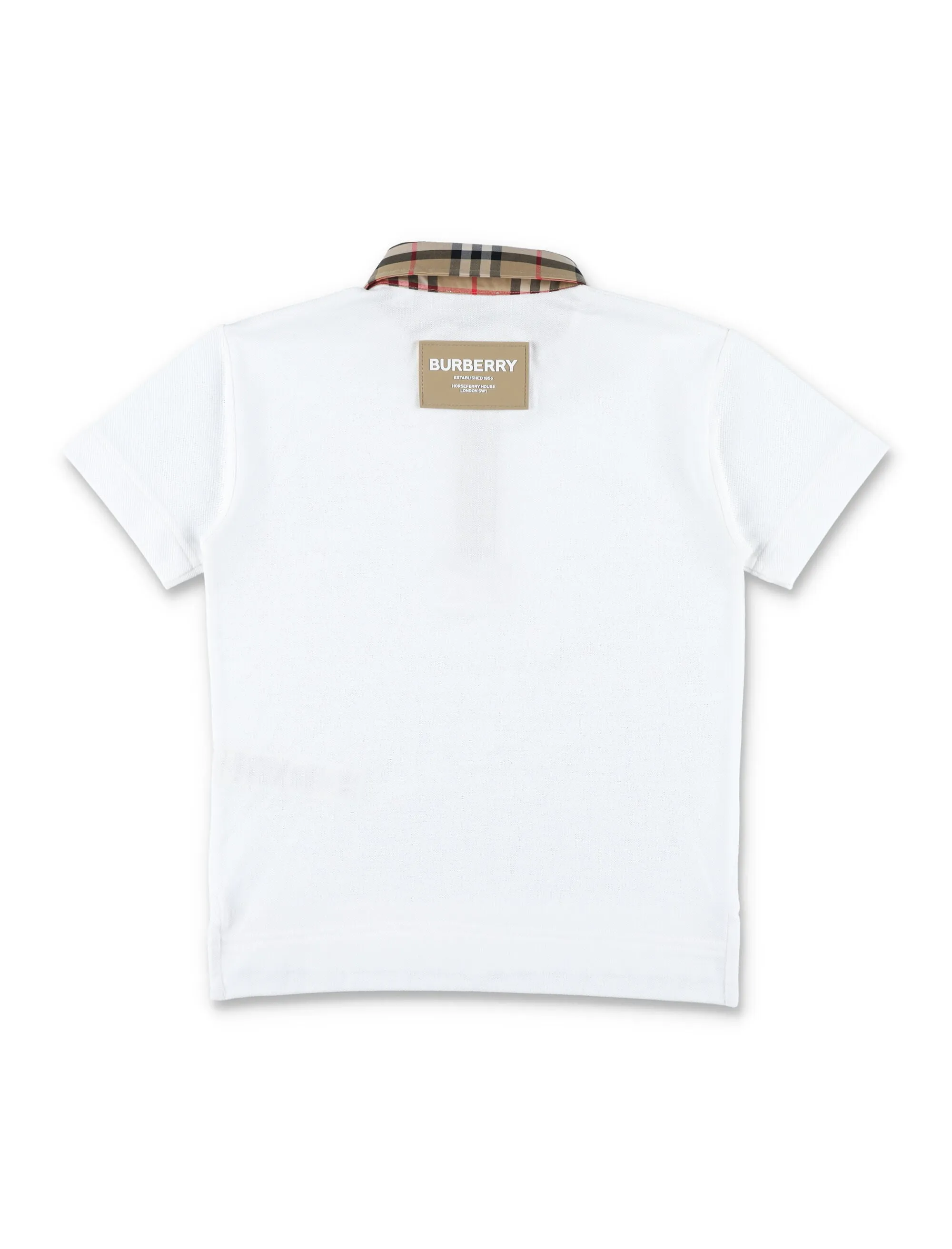 Burberry Kids Logo Patch Short Sleeved Polo Shirt