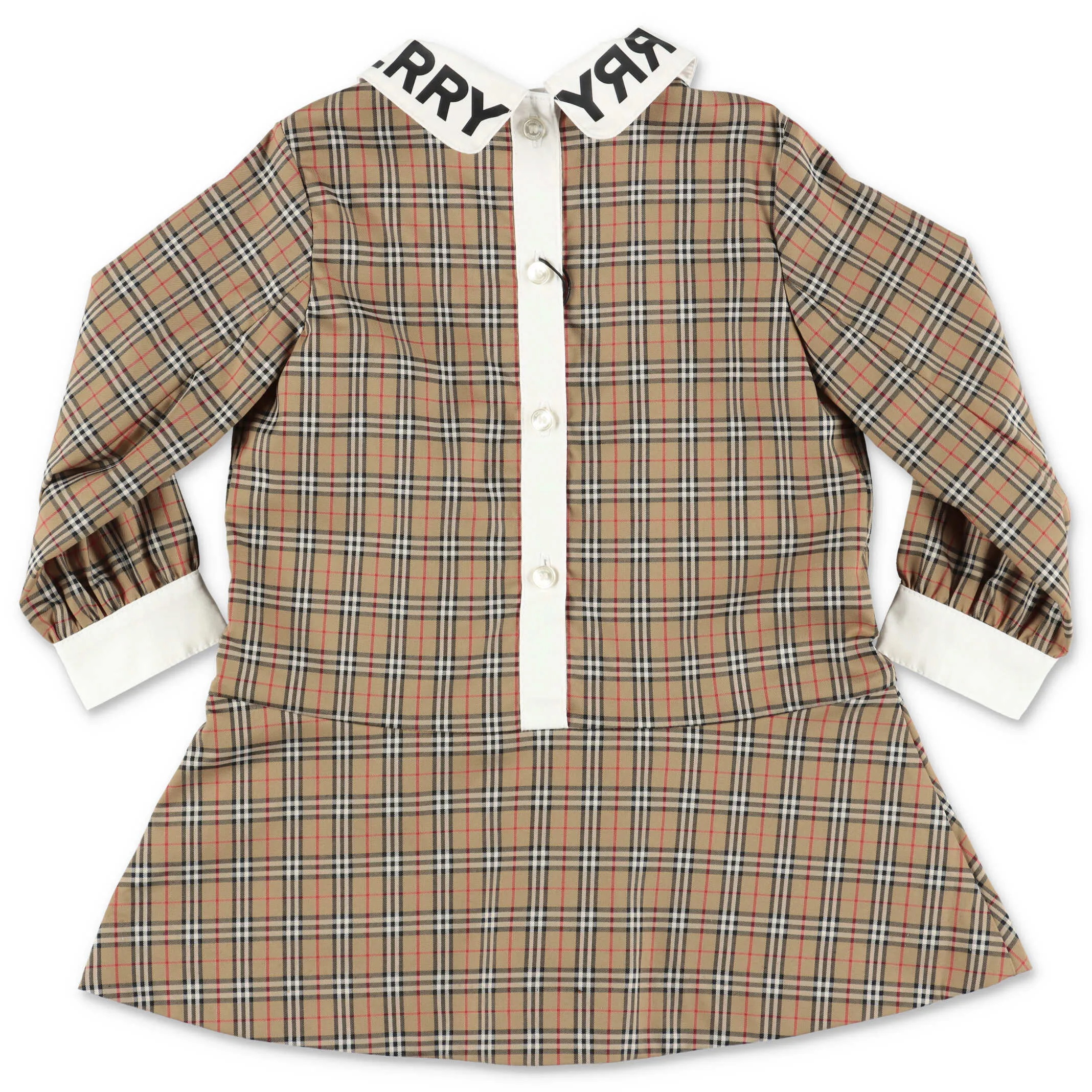Burberry Kids Logo Print Check Print Dress