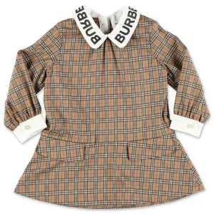 Burberry Kids Logo Print Check Print Dress