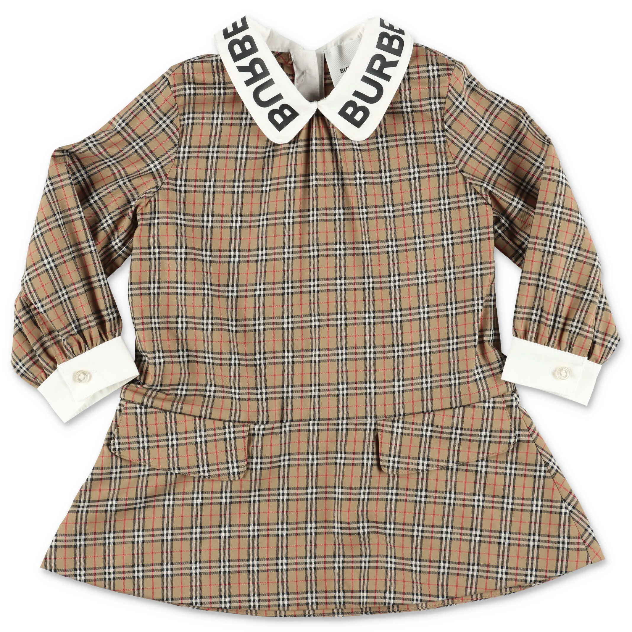 Burberry Kids Logo Print Check Print Dress