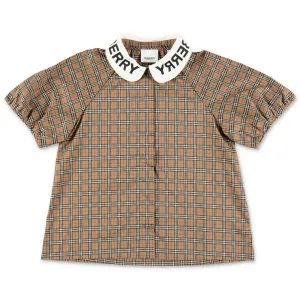 Burberry Kids Logo Print Collar Blouse