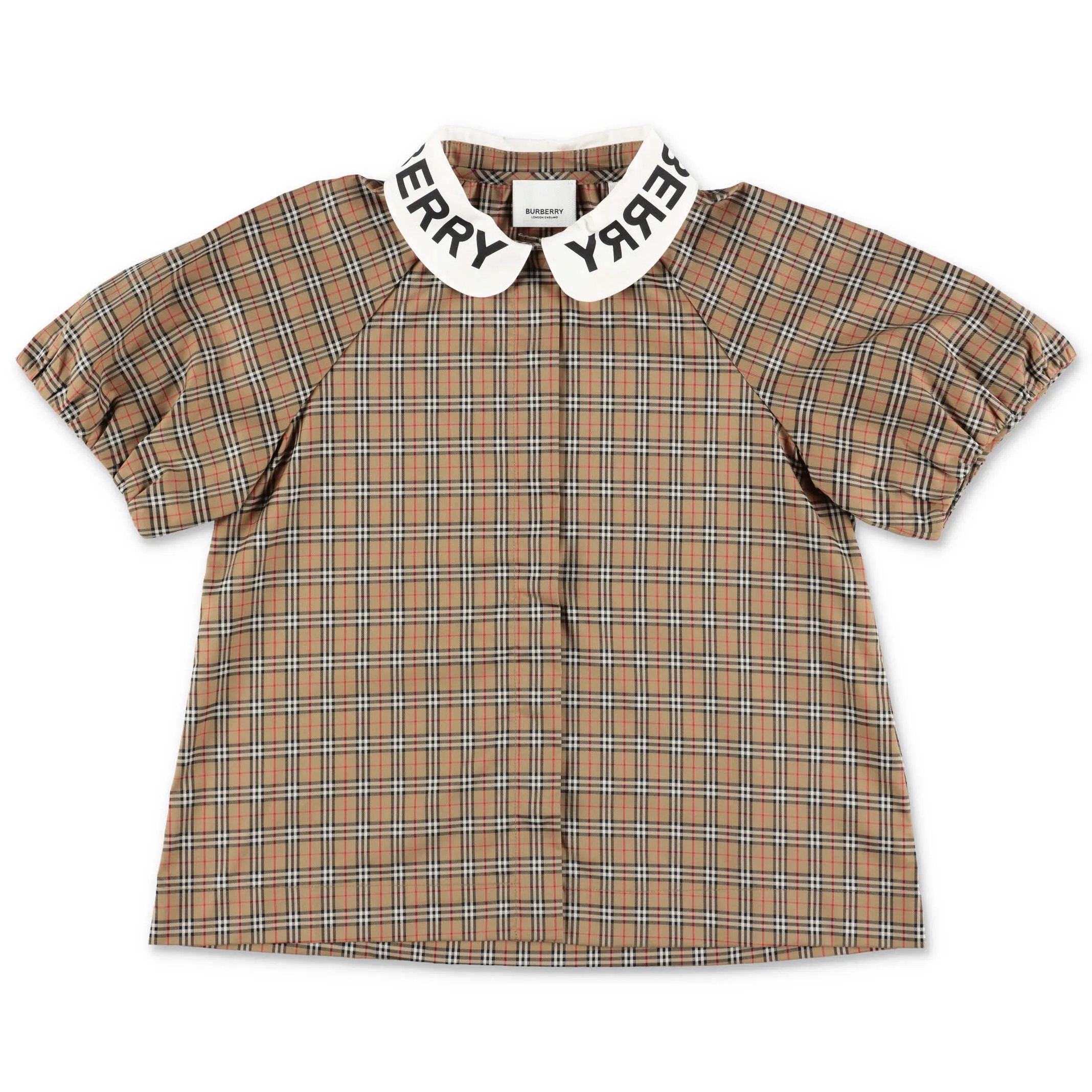 Burberry Kids Logo Print Collar Blouse
