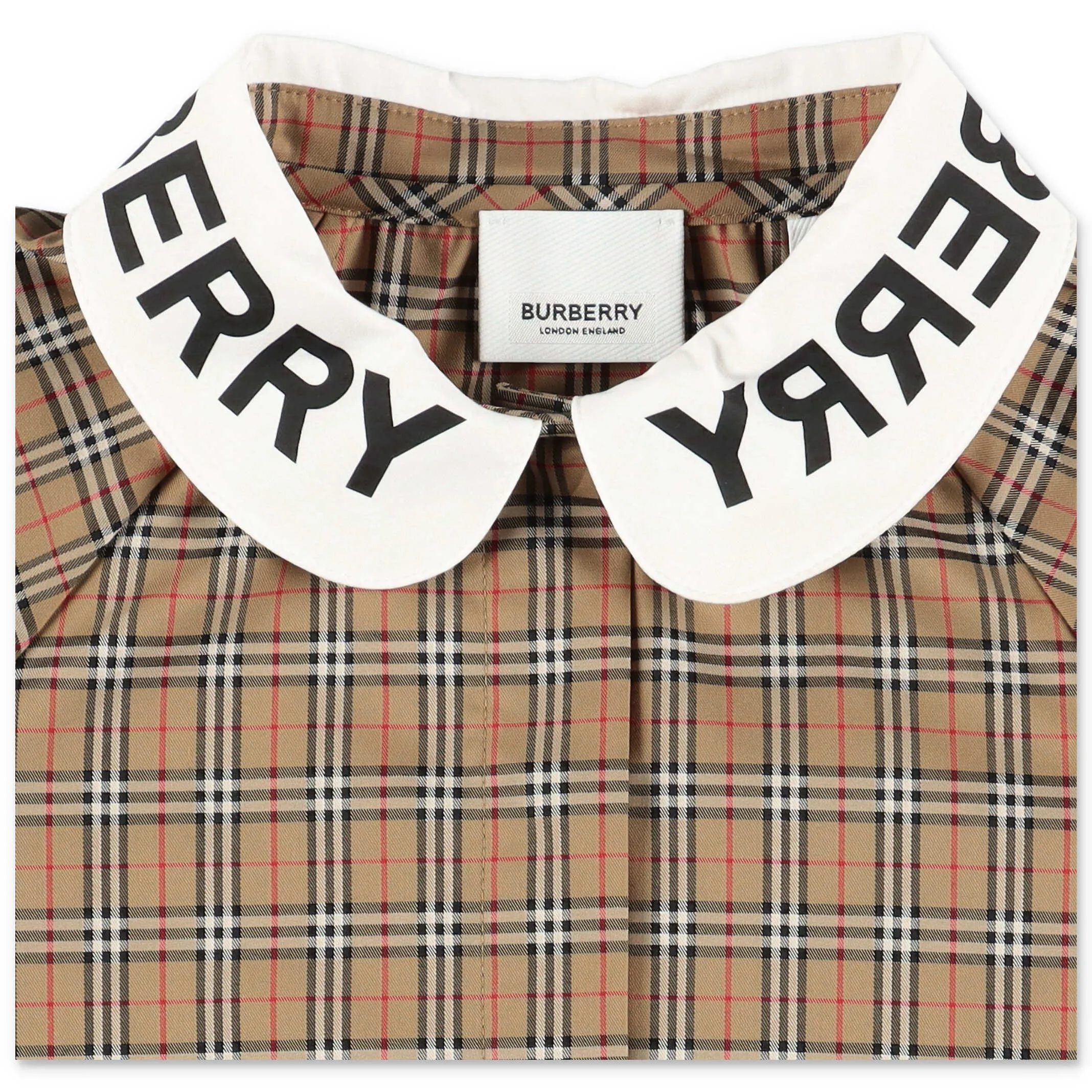 Burberry Kids Logo Print Collar Blouse