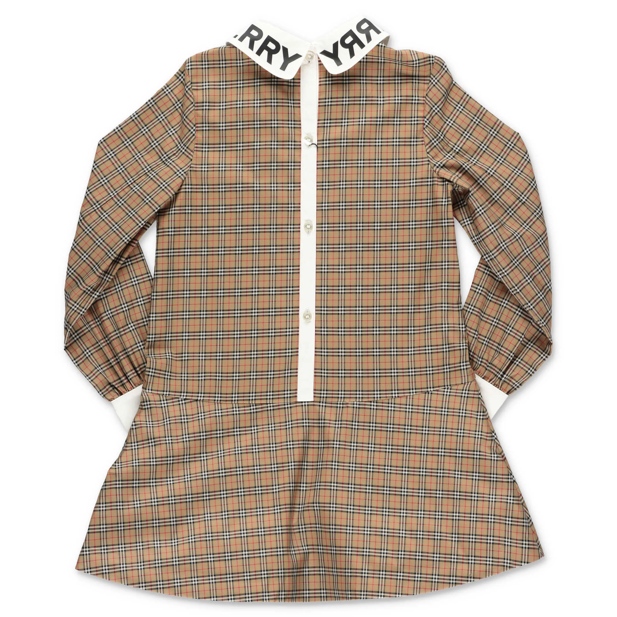 Burberry Kids Logo Print Collar Dress